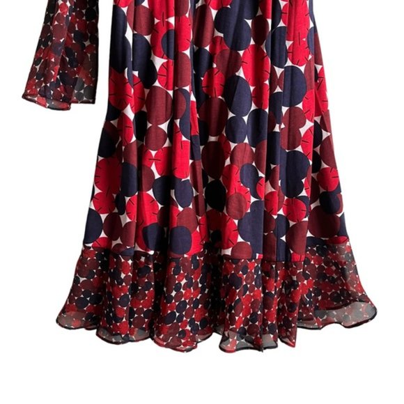 DVF Diane von Furstenberg Nieves Scarf Wrap Dress Size 10 Red Navy - Picture 9 of 16